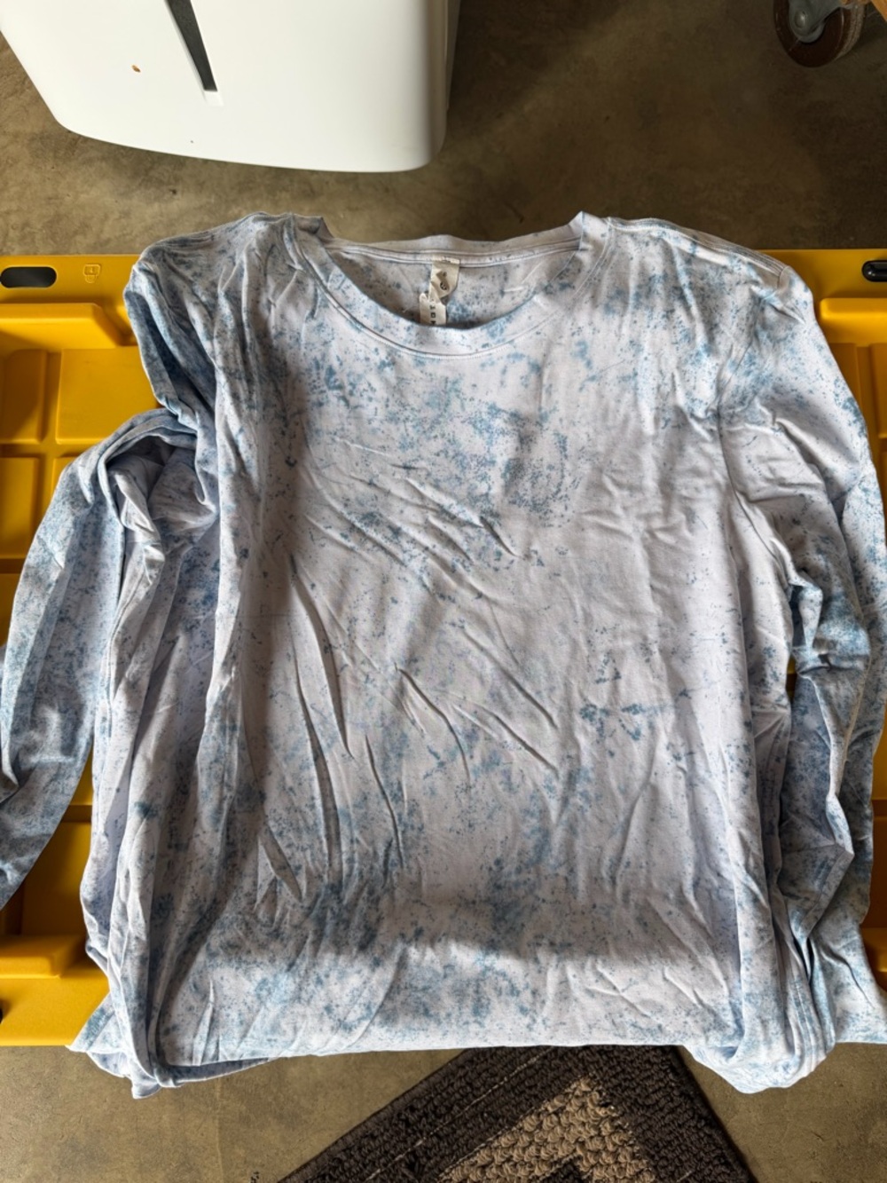 lululemon athletica White Tee with Light Blue Tie-Dye